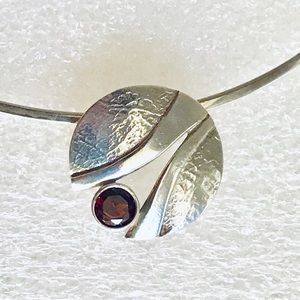 Sterling Garnet Artisan made Pendant